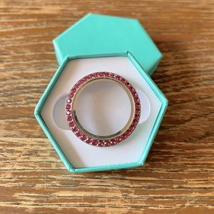 Origami Owl Pink Crystal Large Living Locket Face